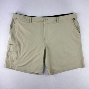 Realtree Fishing Cargo Shorts 9" Mens 3XL‎ Tan Outdoor Performance Nylon Stretch